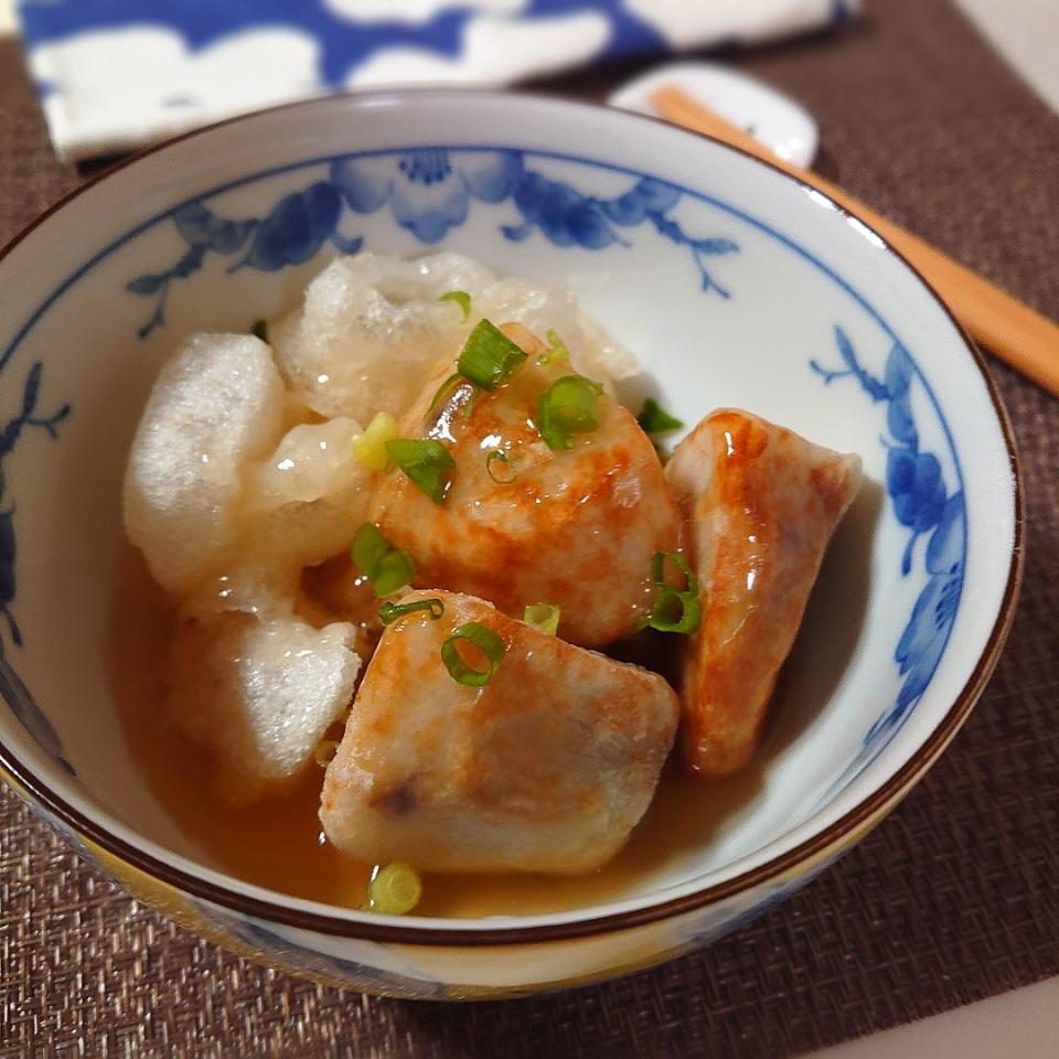 お餅と里芋の揚げ出しあんかけ