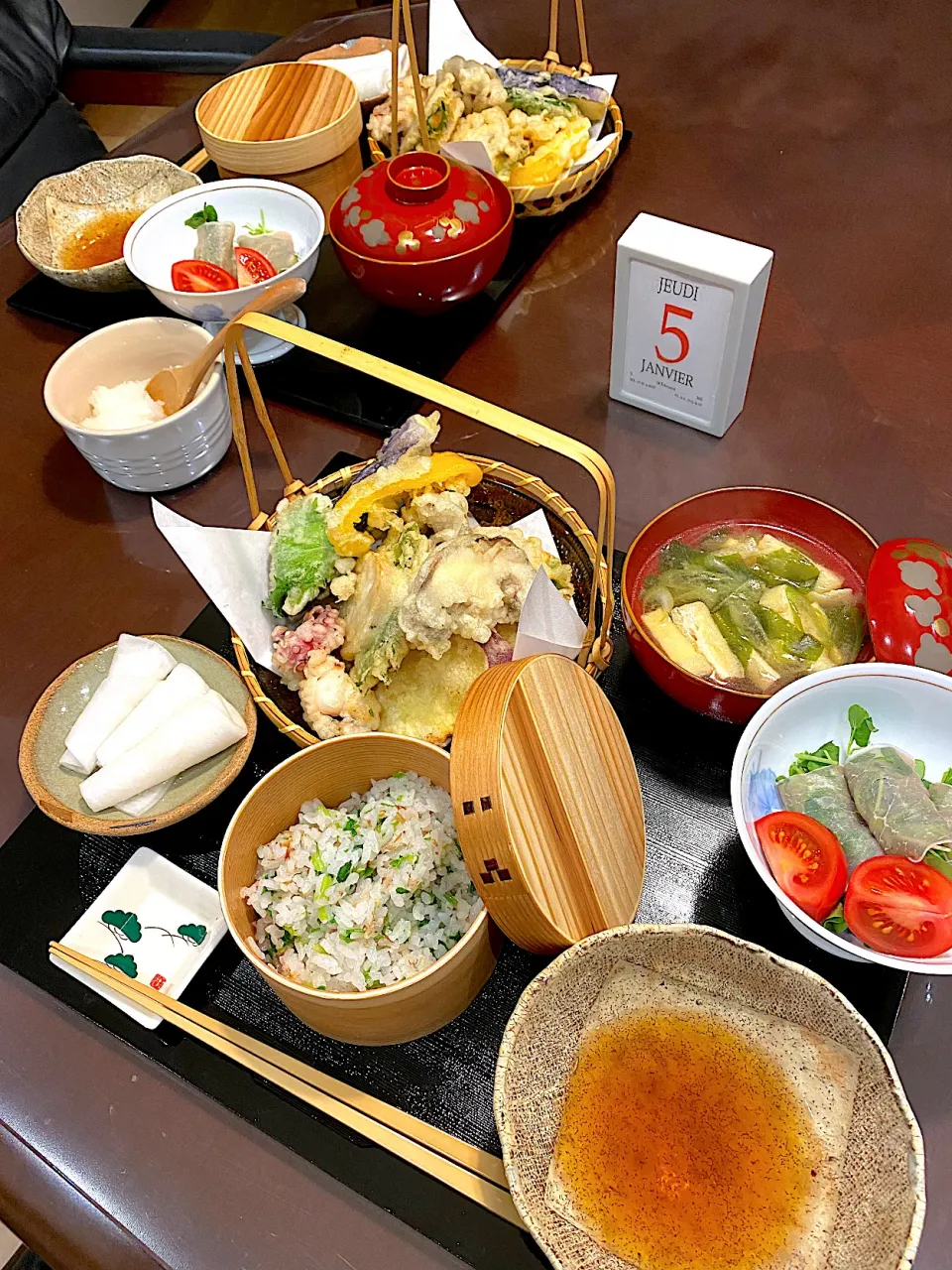 天麩羅盛り合わせ、芹ご飯|papinさん