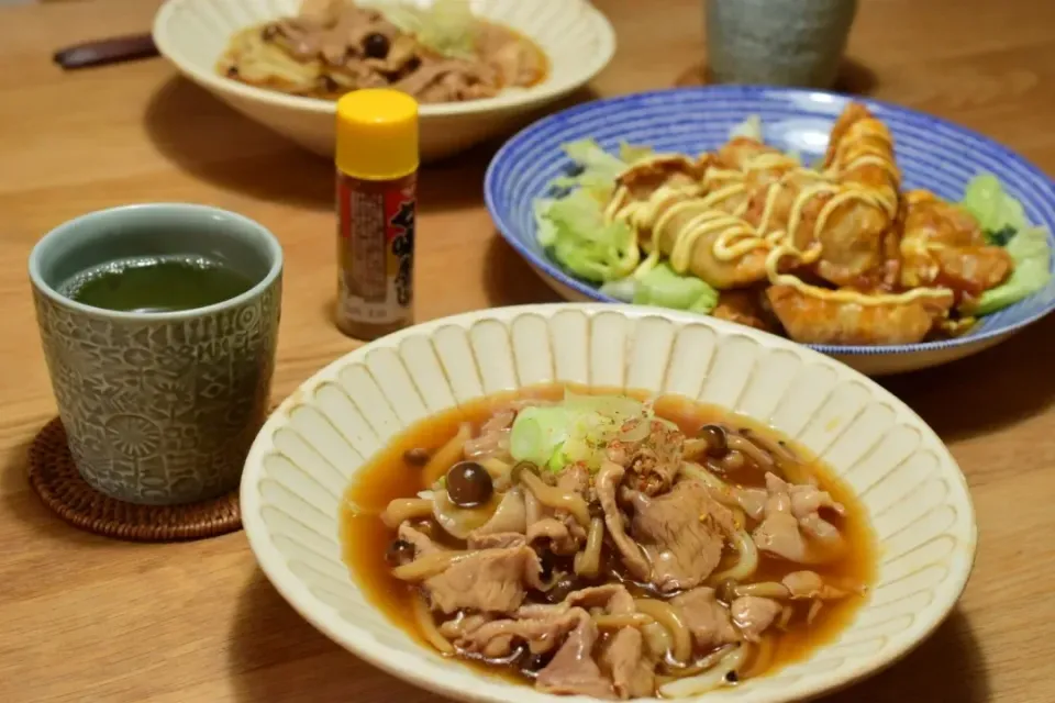 豚肉としめじのあんかけうどん|うにんぱすさん