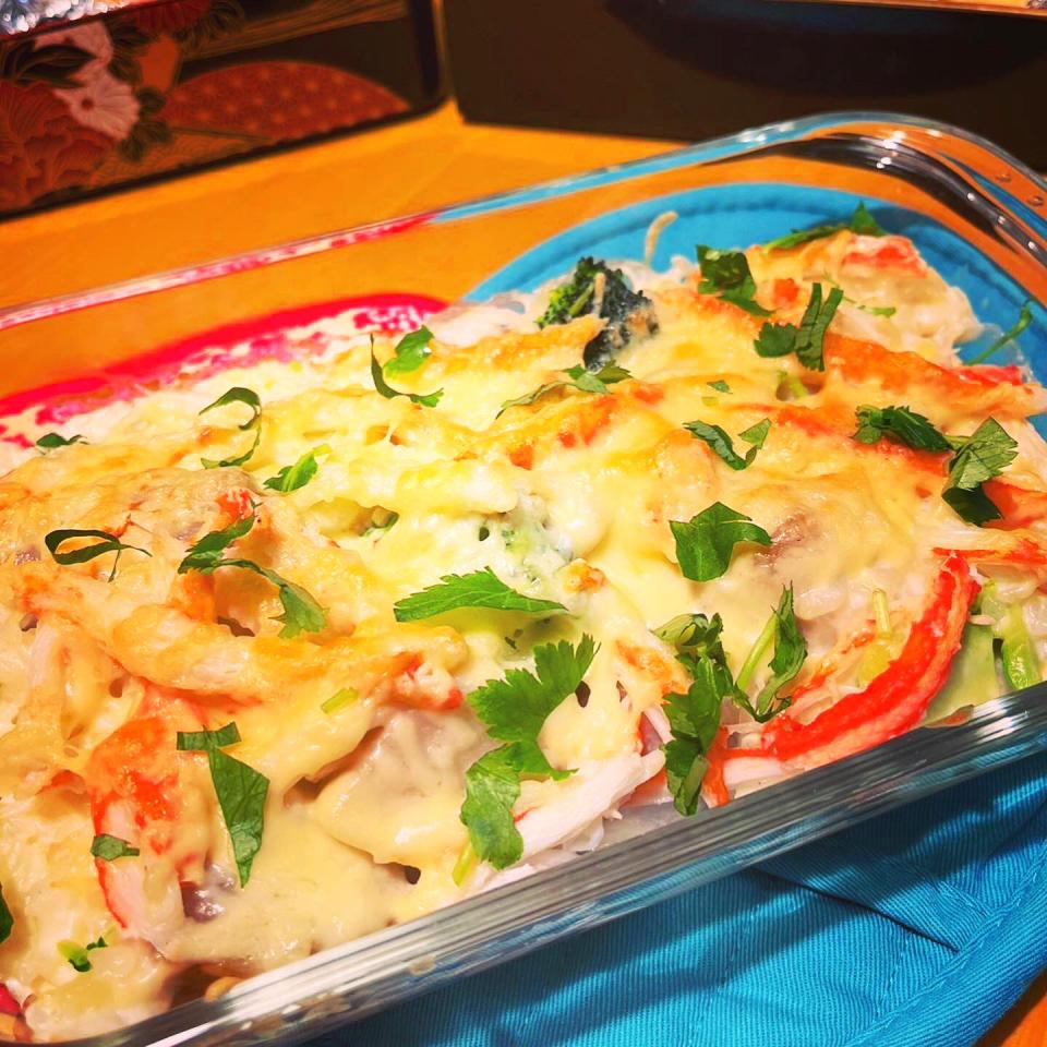 味のない蟹復活レシピ❣️蟹ライスグラタン