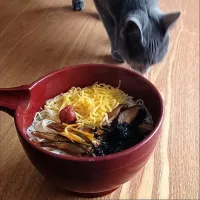 鮎の飴煮入りにゅうめん|へたまろさん