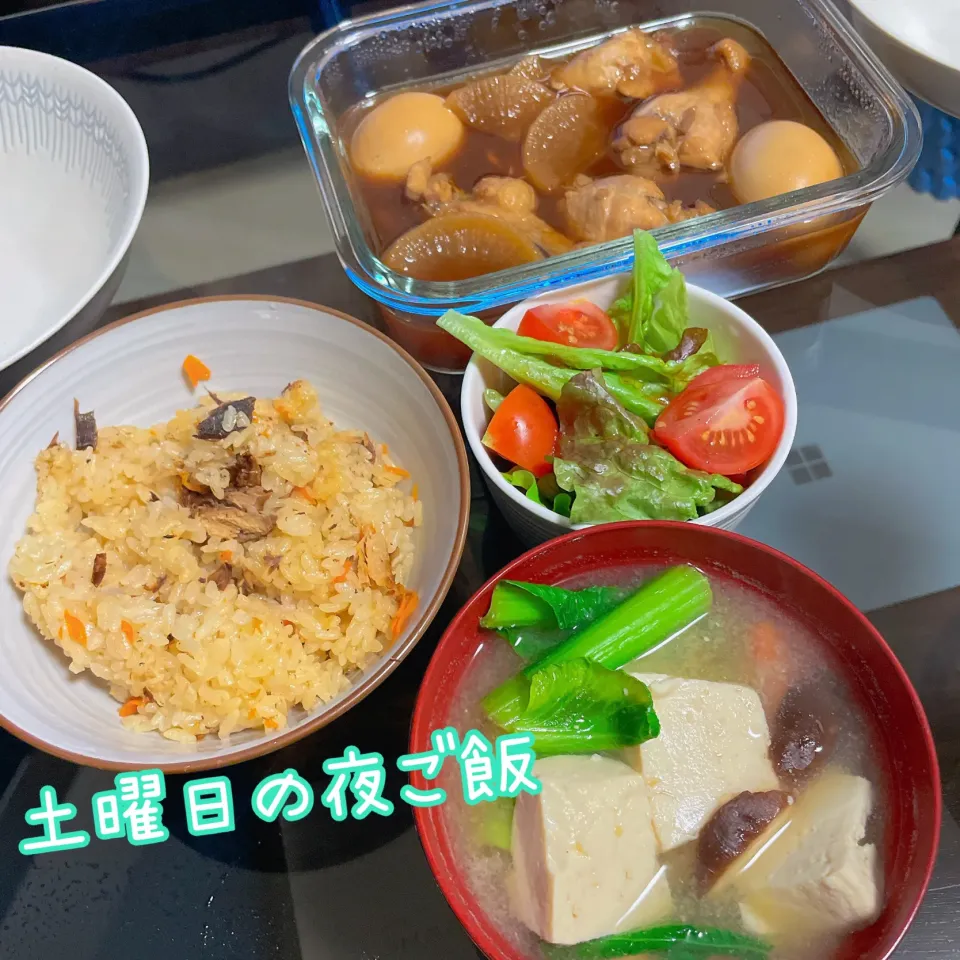 土曜日の夜ご飯✨残り物集合|emahaさん