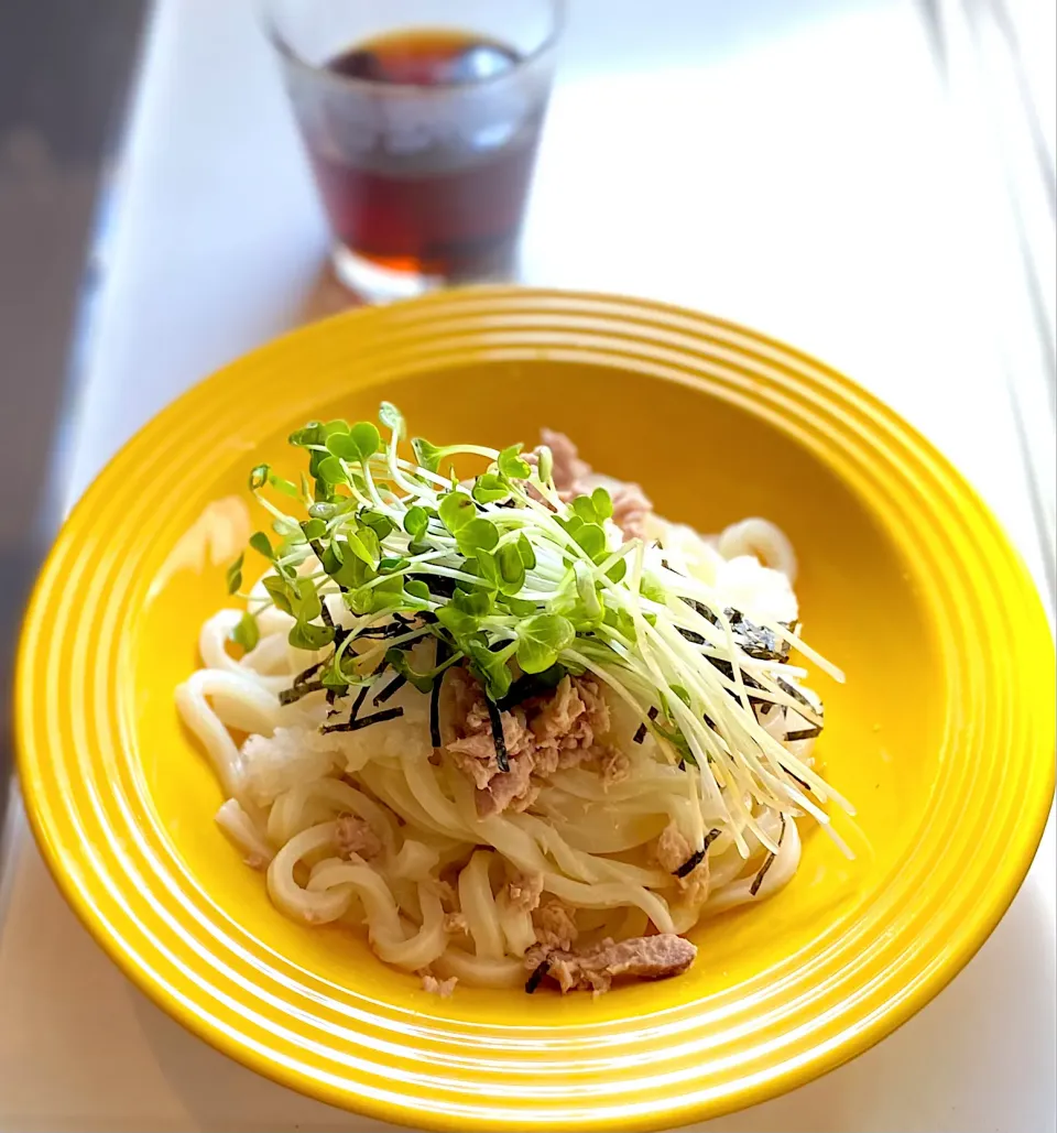 ツナおろしのレンチンうどんランチ|かっちゃん杉さん