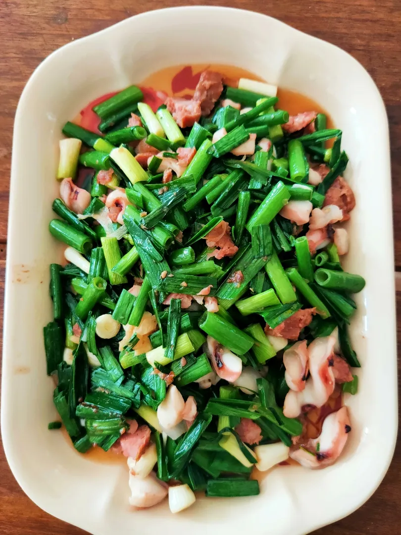 Stir-fried leek with squid|katang23さん