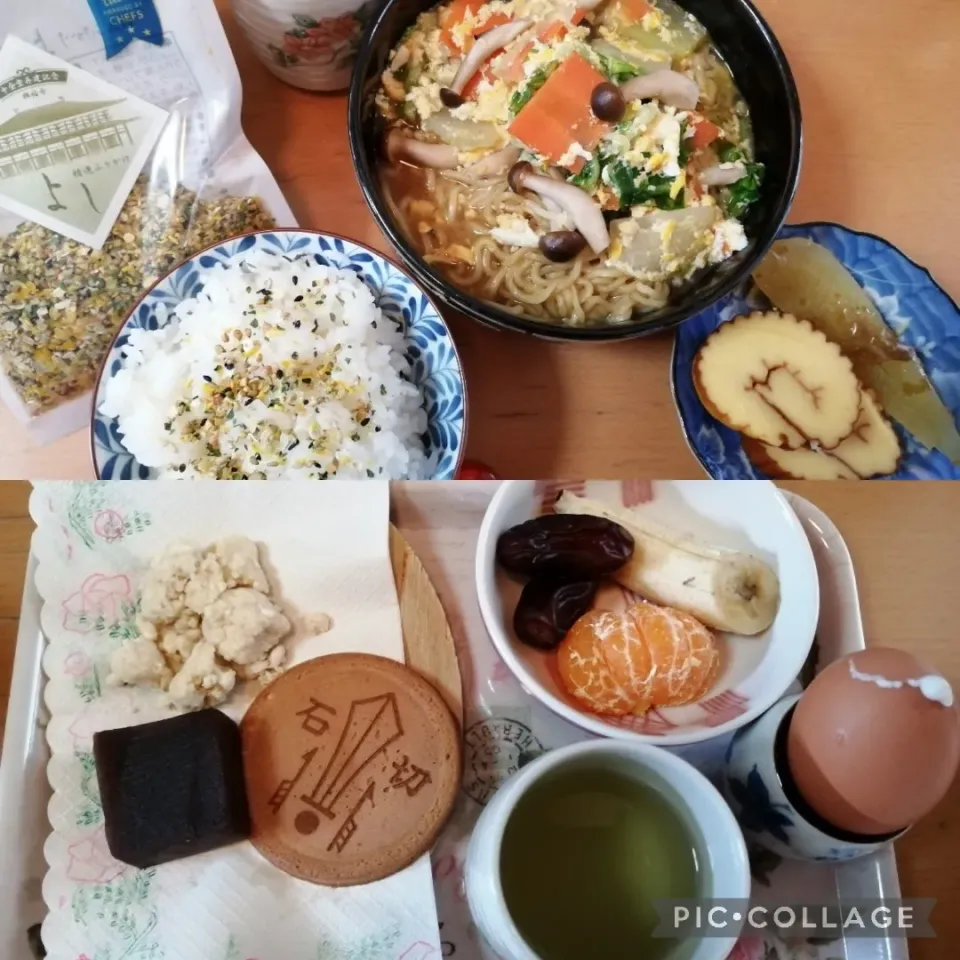 Snapdishの料理写真:ラーメンとおやつ|よっちんさん