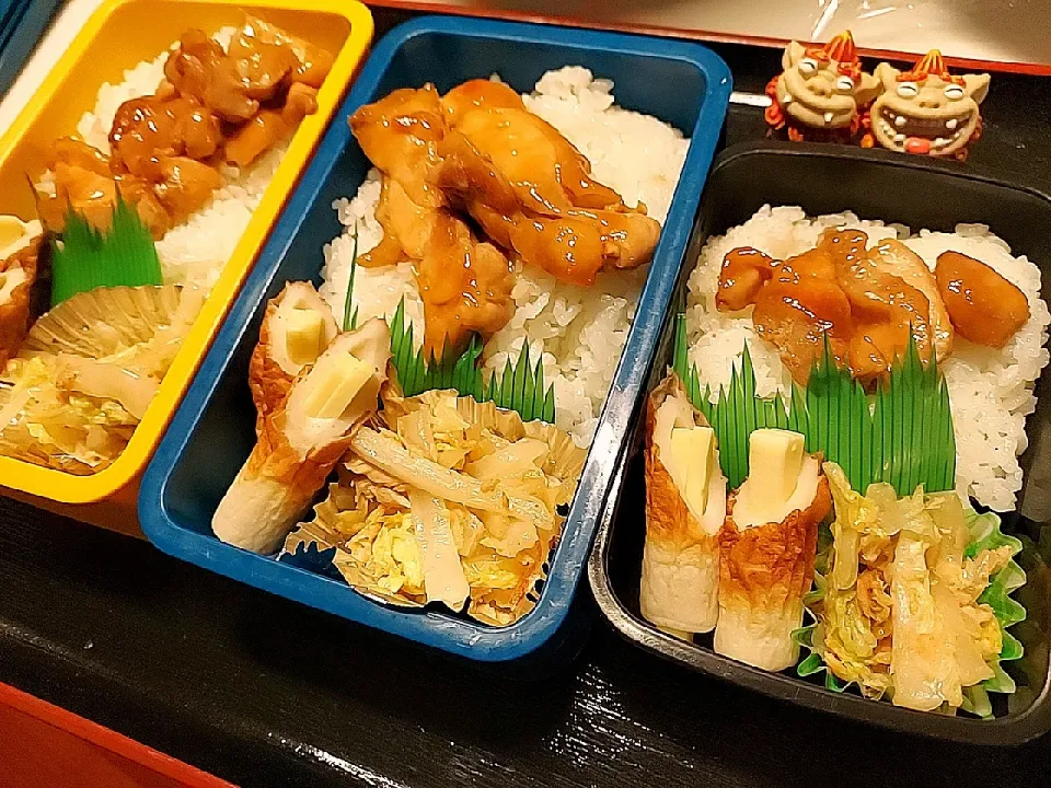 夫弁当、息子弁当、娘弁当|みどりさん