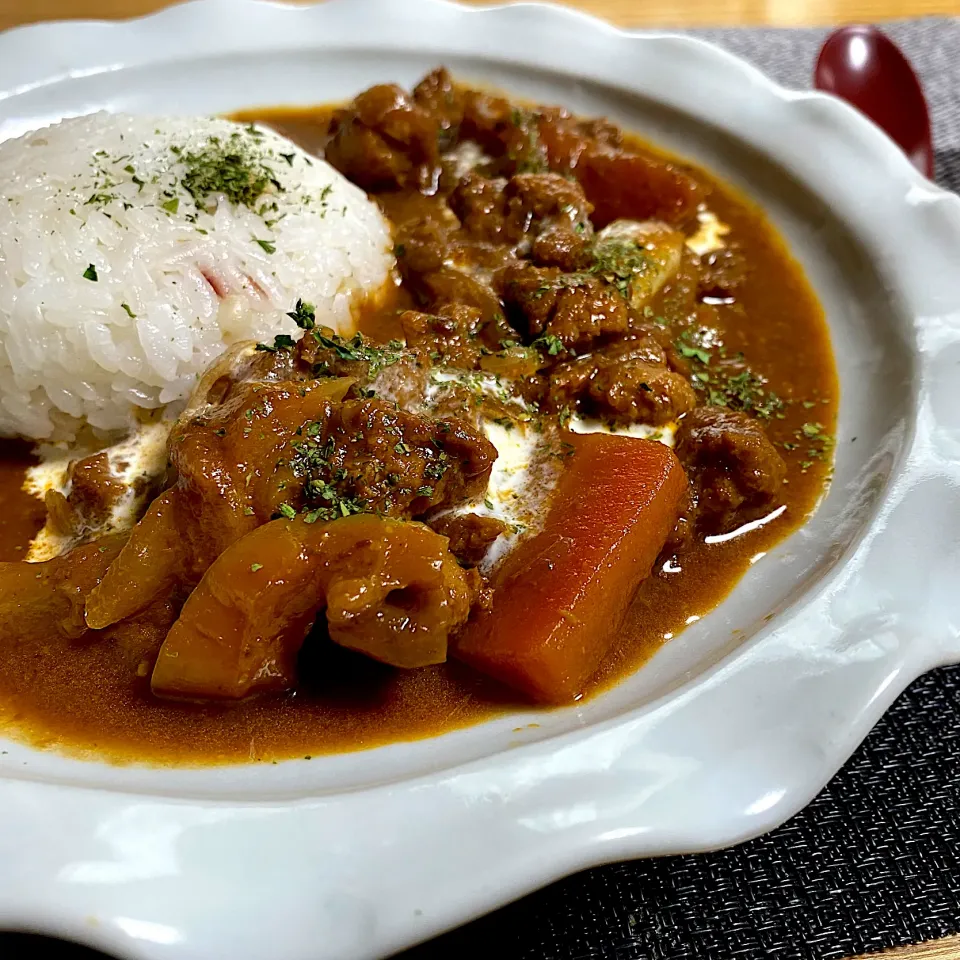 Snapdishの料理写真:大豆のお肉で、ビーフストロガノフ|sakurakoさん