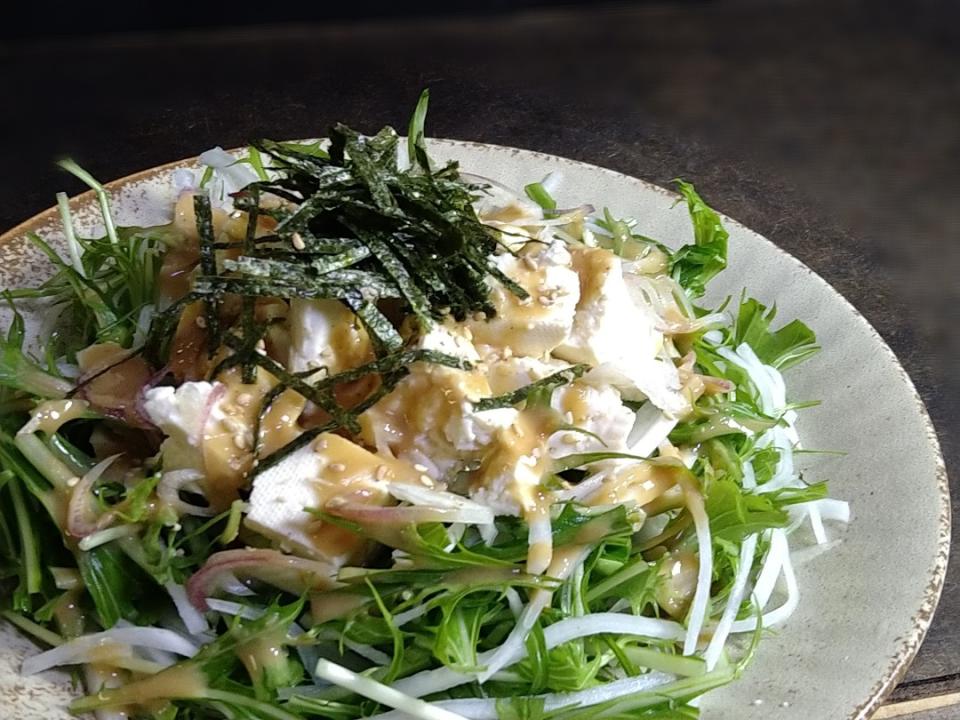 水菜と大根の豆腐サラダ