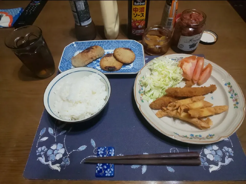 フライプレートとじゃこ天と薩摩揚げ(夕飯)|enarinさん