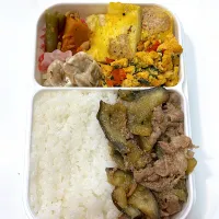 Snapdishの料理写真:ナスと豚肉のうま煮弁当|新米嫁のご飯日記さん