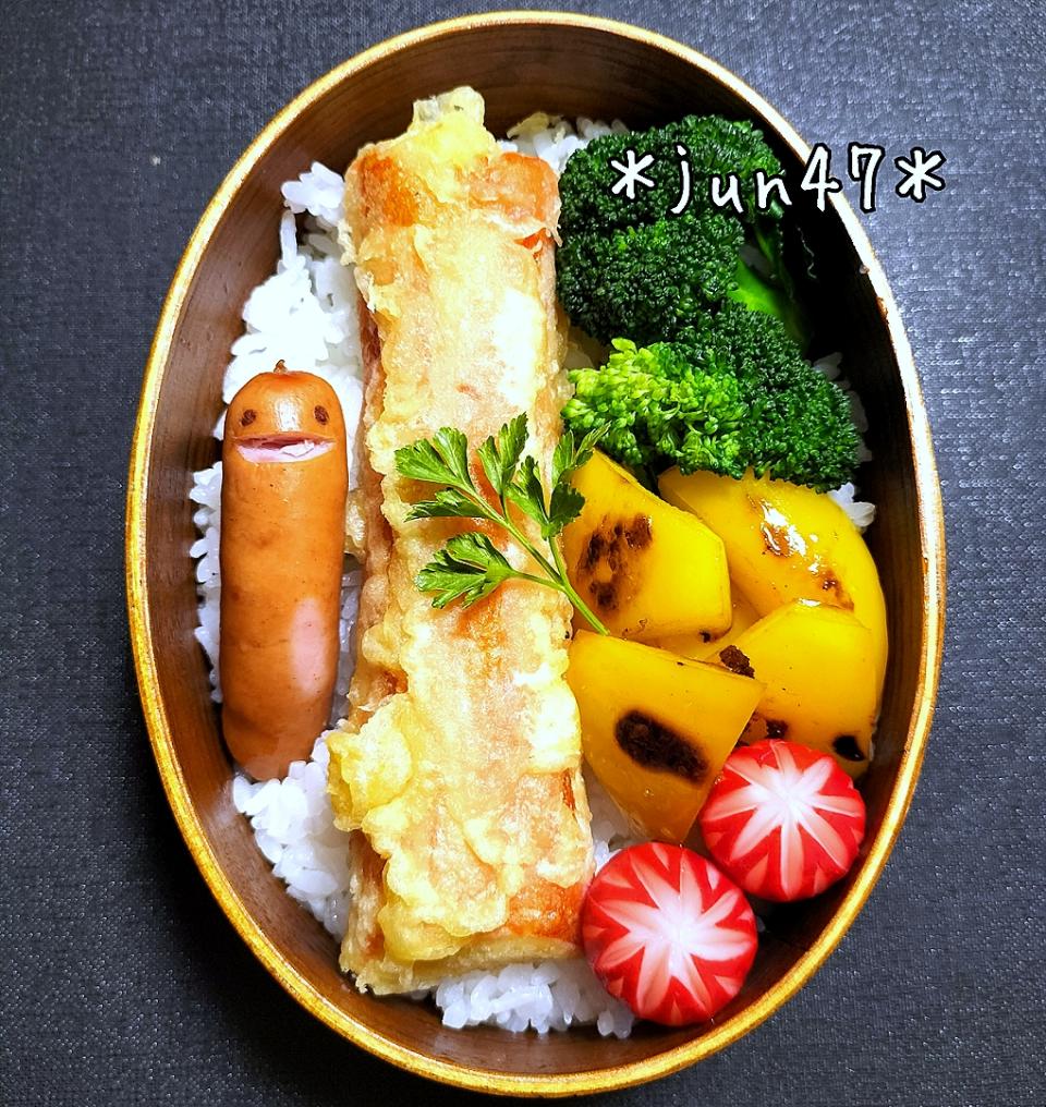 本日のゆる弁□　豪快カニカマ天ぷら弁当　20230112