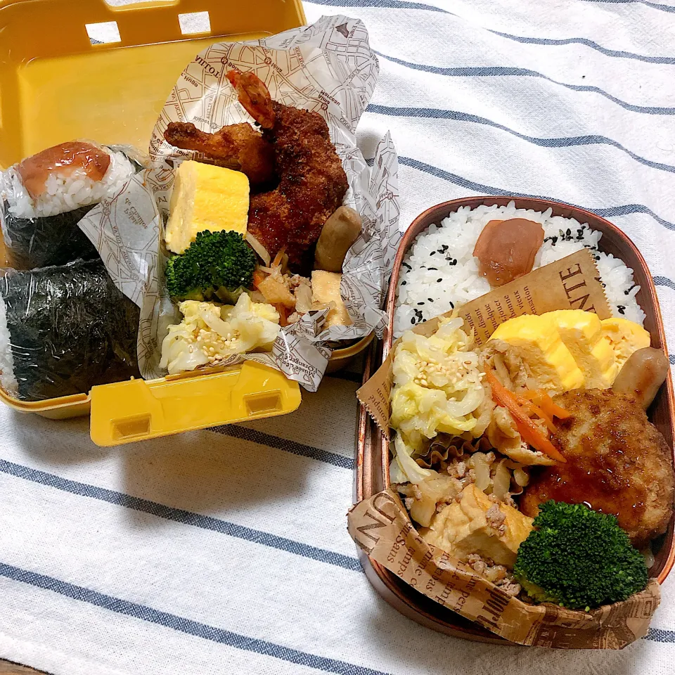 Snapdishの料理写真:次男＆三男男子高校生弁当|mickyさん