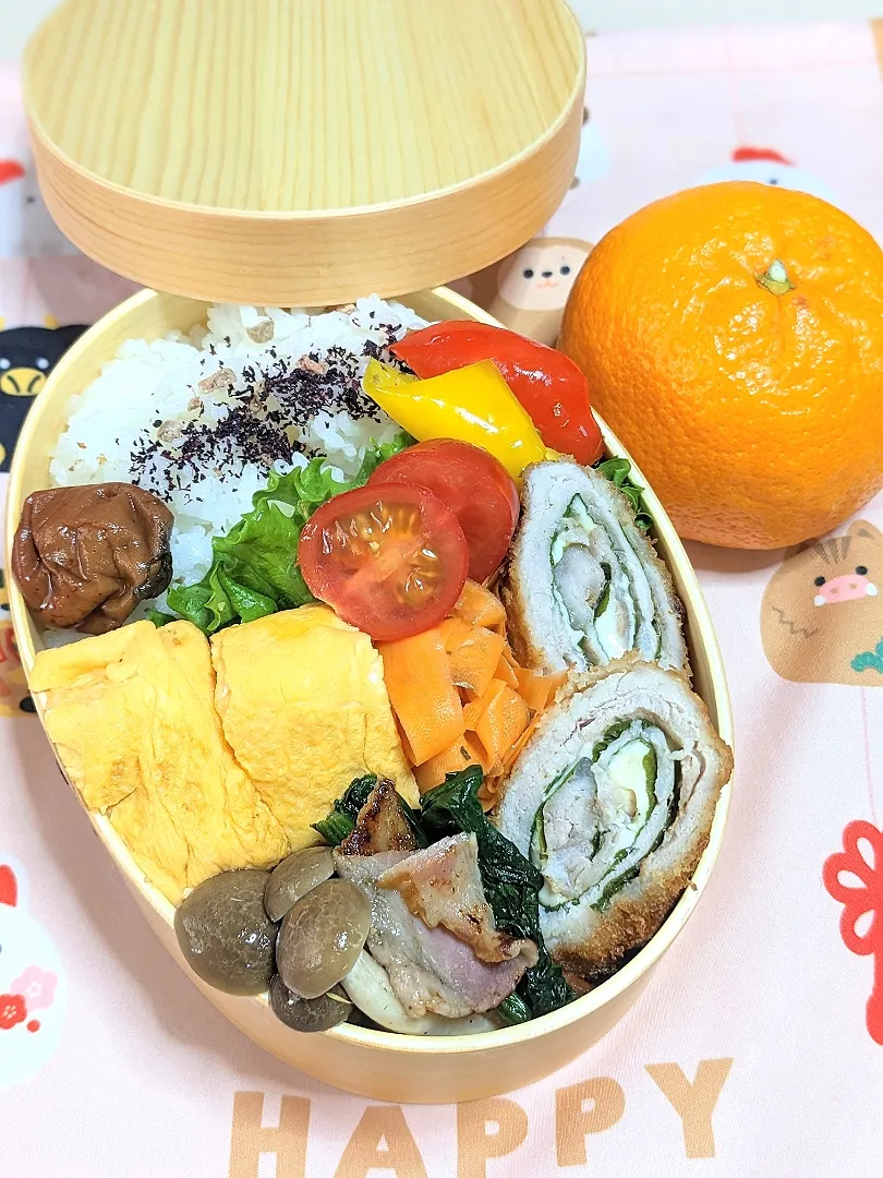 本日のお弁当〜大葉とチーズの豚肉巻弁当〜|f.1125beさん