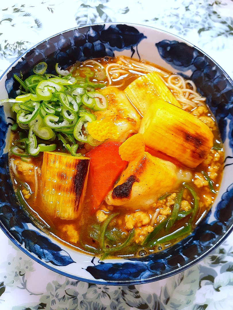 🔷鍋つゆde深谷ねぎと餅のカレーにゅうめん20230114🔷
