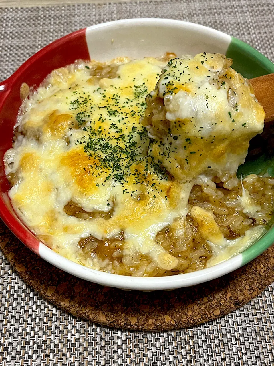 今日の夜ごはん②~焼きチーズカレーリゾット（ビーフカレーリメイク）~|ゆかｕさん