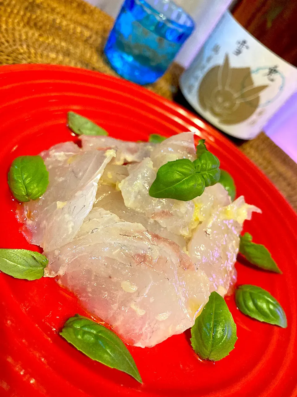 真鯛の自家製塩柚子カルパッチョ😋🍶💕✨|アイさん