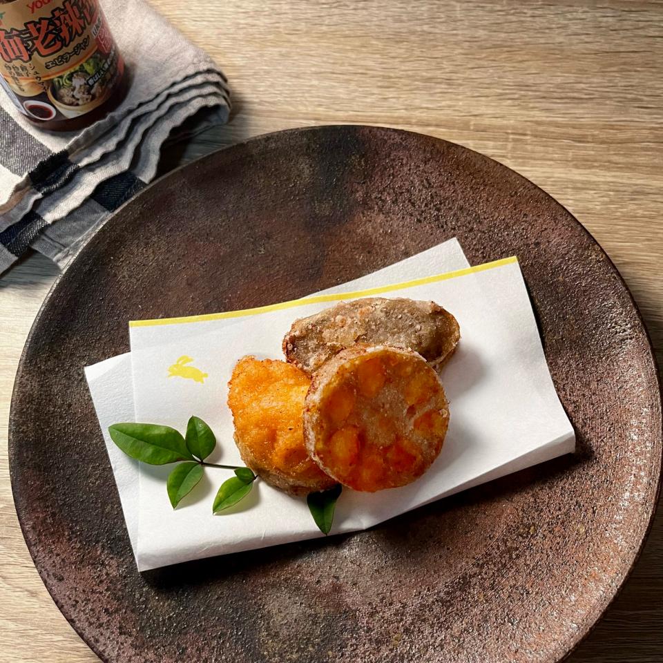 おせちリメイク 根菜の中華風えびすり身揚げ