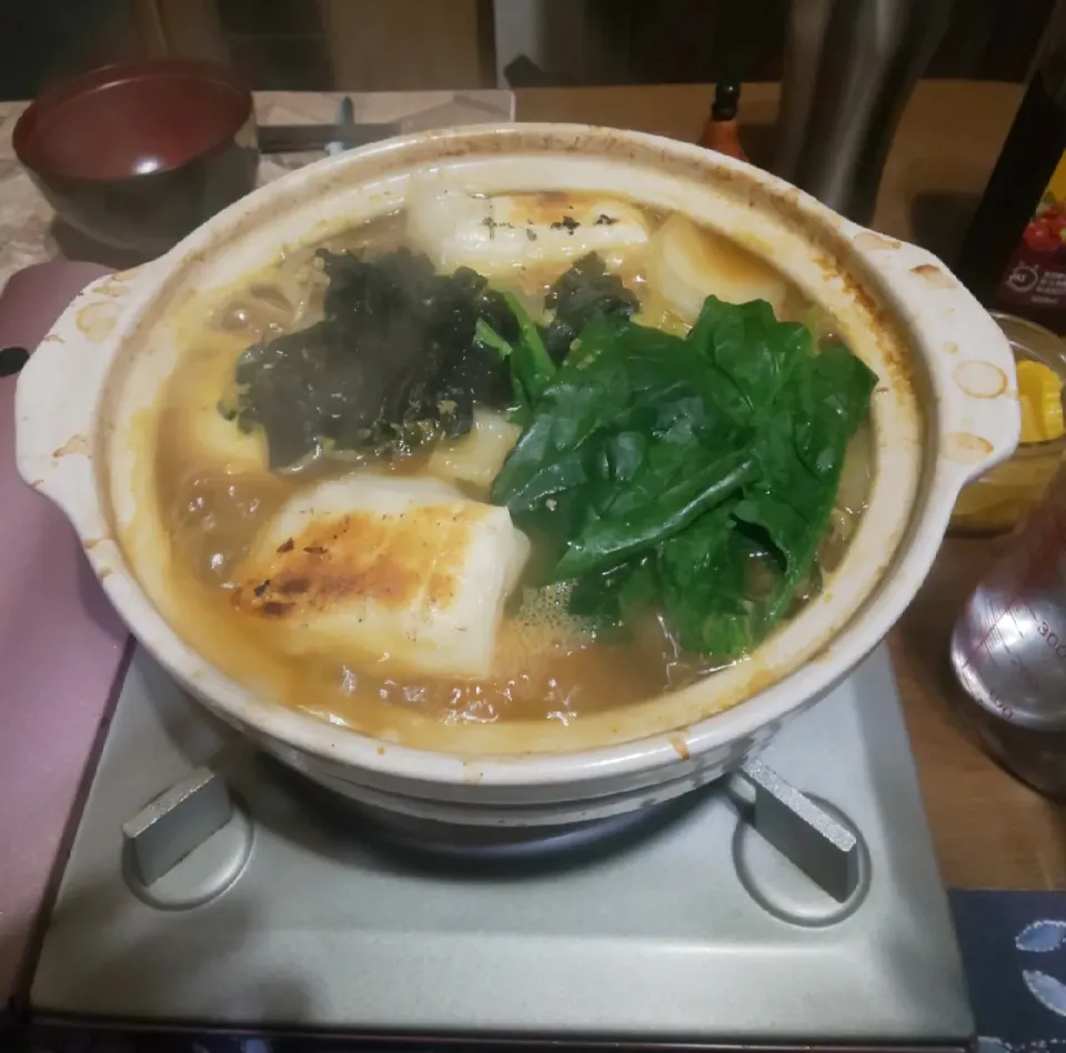 味噌仕立て鍋焼きうどん(昼飯)|enarinさん