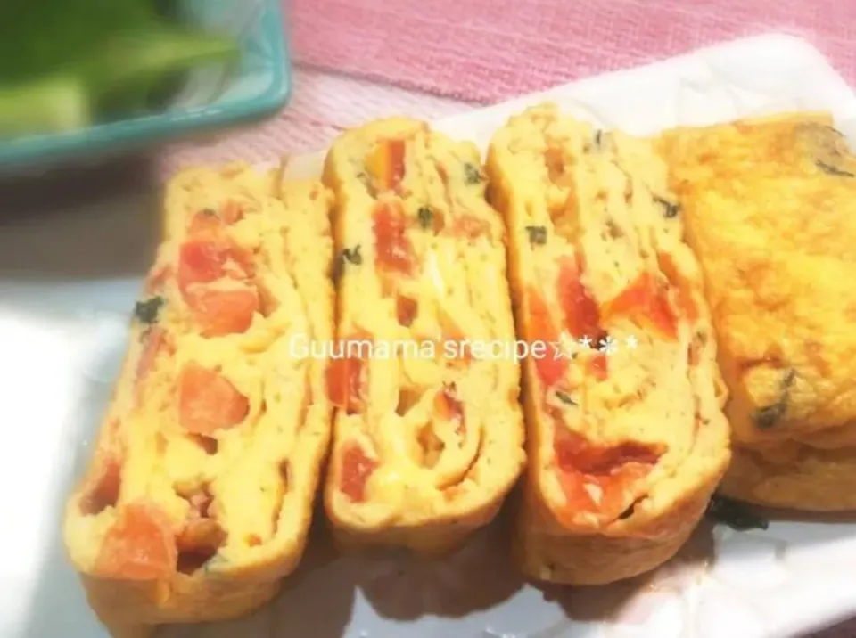 イタリアン♡ミニトマトとバジルの玉子焼き|Guuママさん