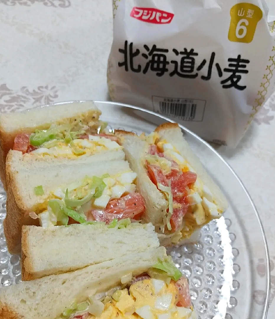 Snapdishの料理写真:☆今日のお昼ごはん☆ モニターで「フジパン 北海道小麦粉」食パン頂きました。|hamamaさん