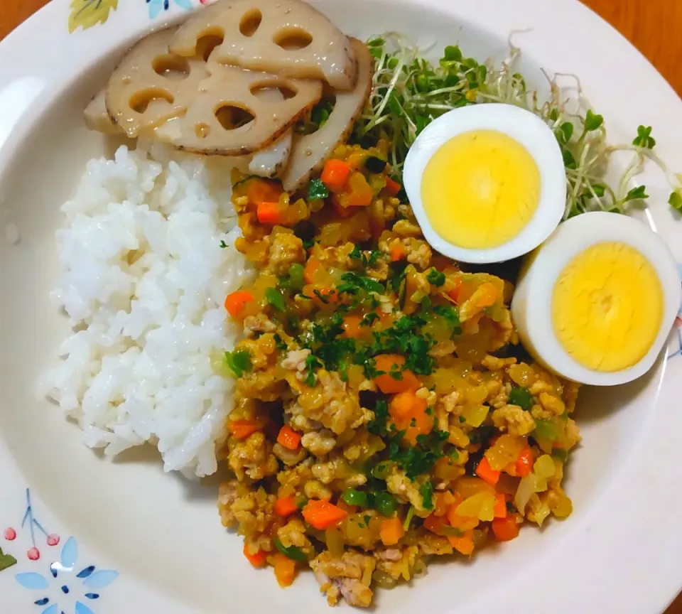 2023 0114　ドライカレー　れんこんの焼きびたし|いもこ。さん