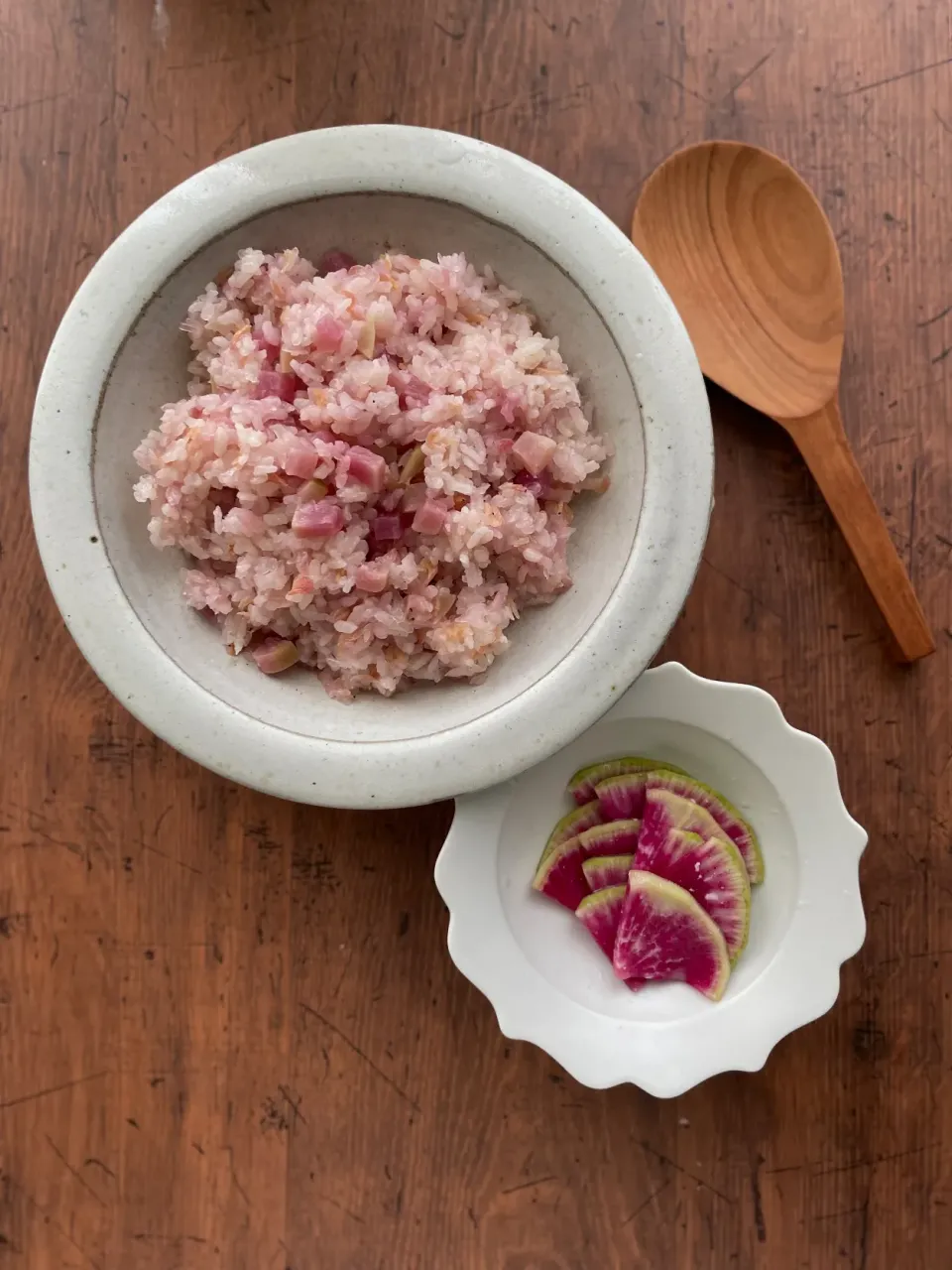 紅芯大根とあみ海老ご飯　塩麹味|sonokoさん