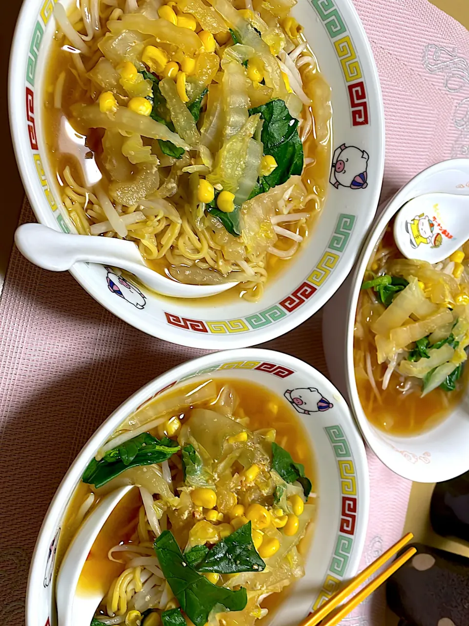 安心美味 ラーメン♪3人晩ごはん~(^^)❤︎|いつくしみちゃんさん