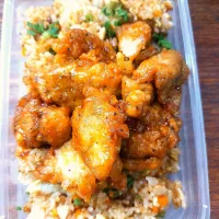 Orange chicken with fried rice egg 😋|Last Biteさん