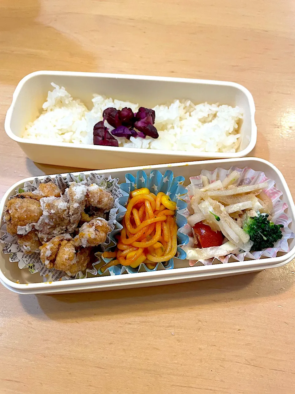 中学生弁当　唐揚げ|りんごさん