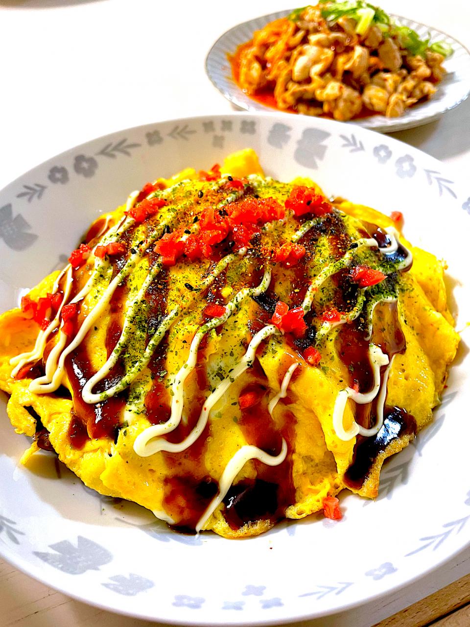 オムそば　今日の夕飯❁⃘*.ﾟ