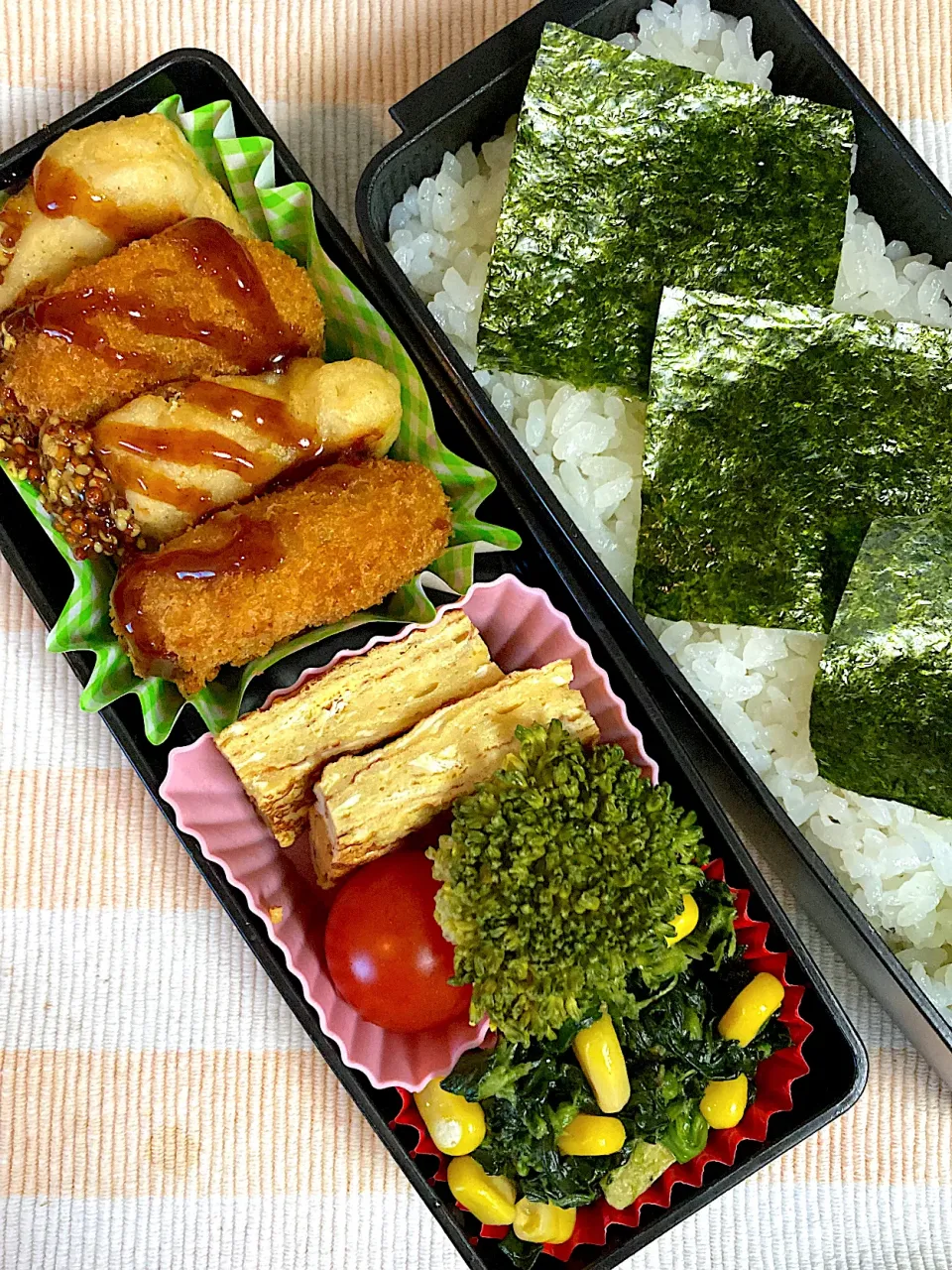 Snapdishの料理写真:1/19☆旦那☆ナゲメンチ弁当|ちーさん