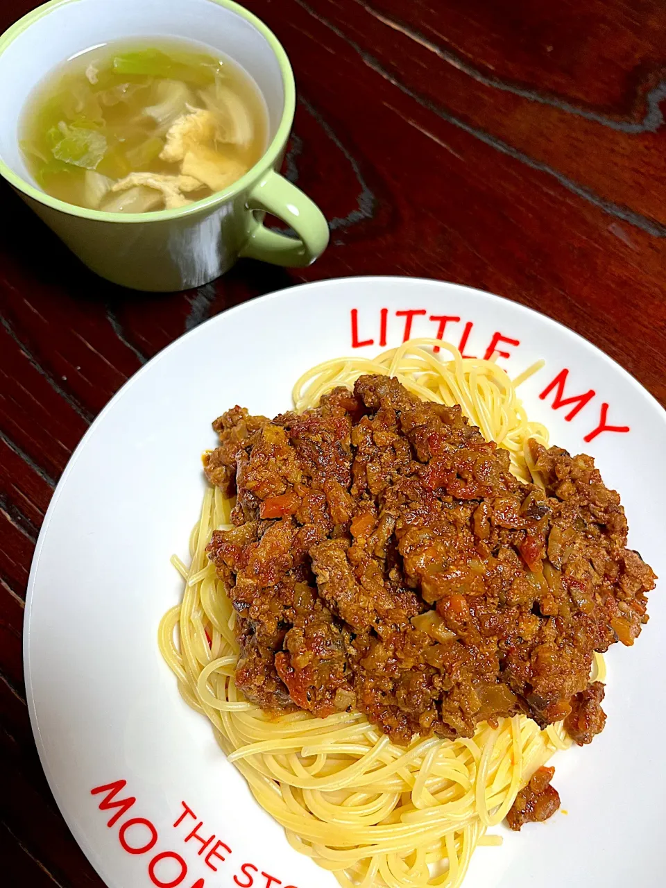 ミートソースパスタな晩御飯|ちーさん