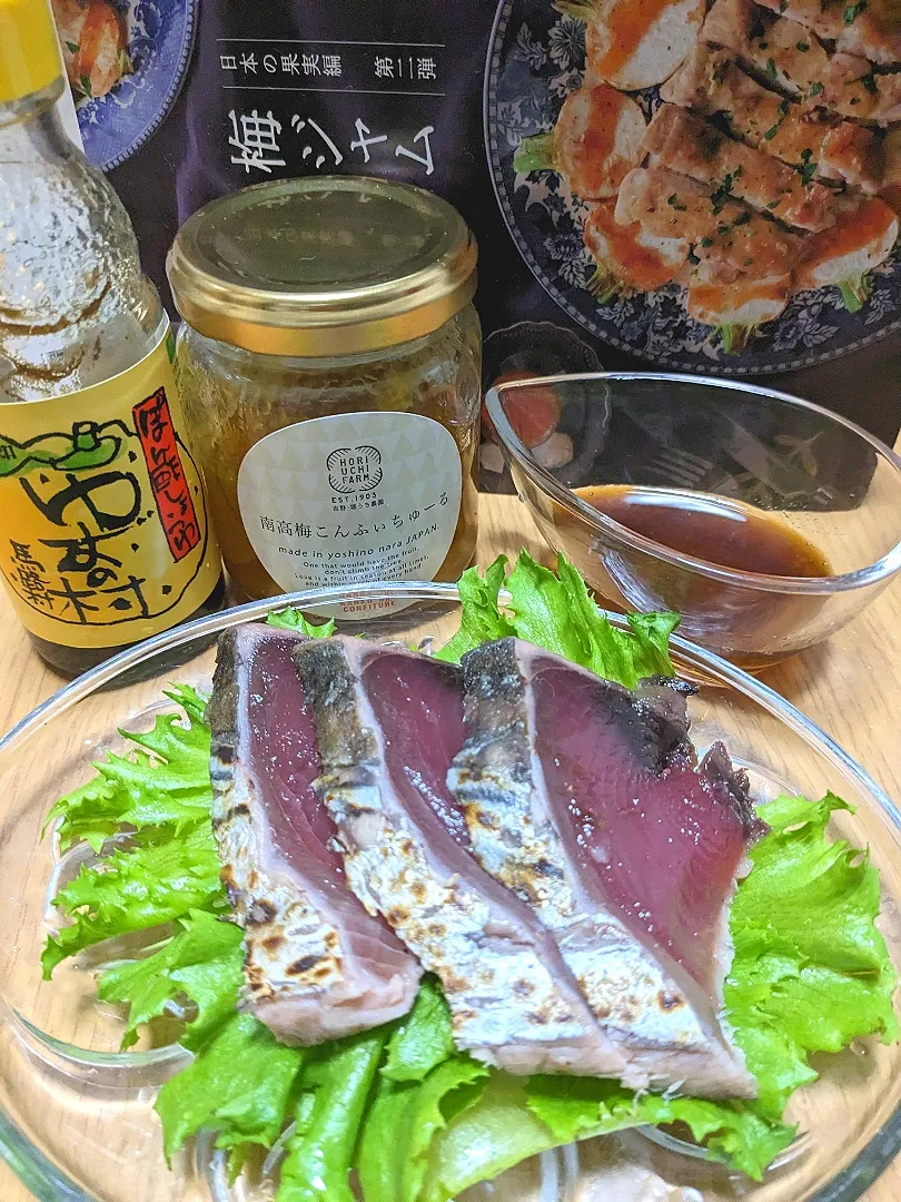 Snapdishの料理写真:うめポン鰹のタタキ|ひとみんΨ(*´∀｀)Ψさん