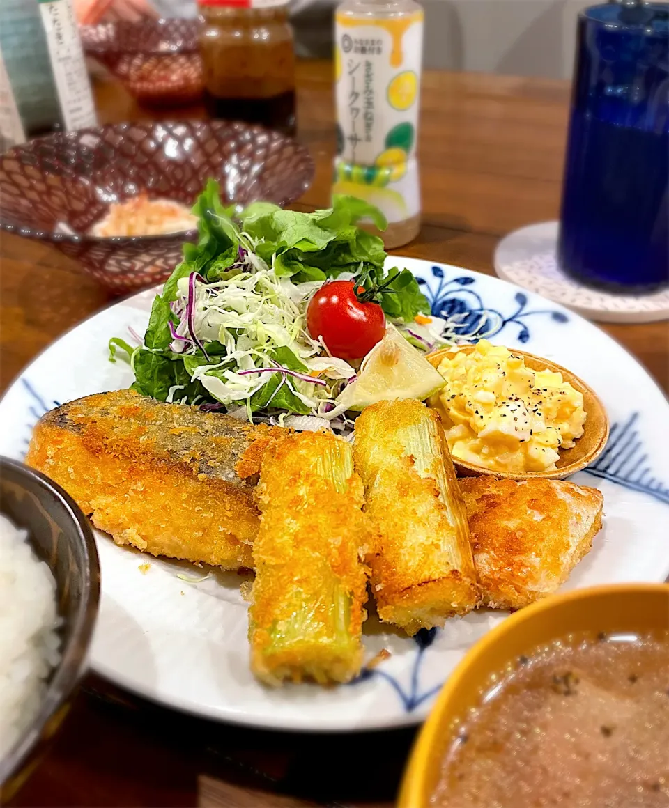 Snapdishの料理写真:鮭と長ネギのフライ|ichikayaさん