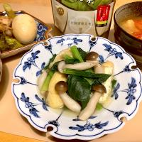 わさび風味こんぶ茶で小松菜の煮物