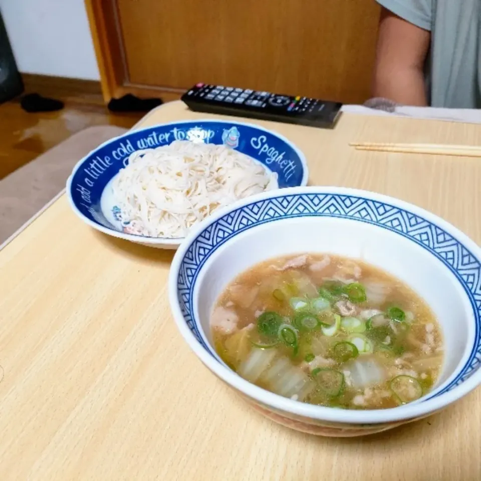 豚肉と白菜の中華つけそうめん、冷やあつ。|ariyo4200さん