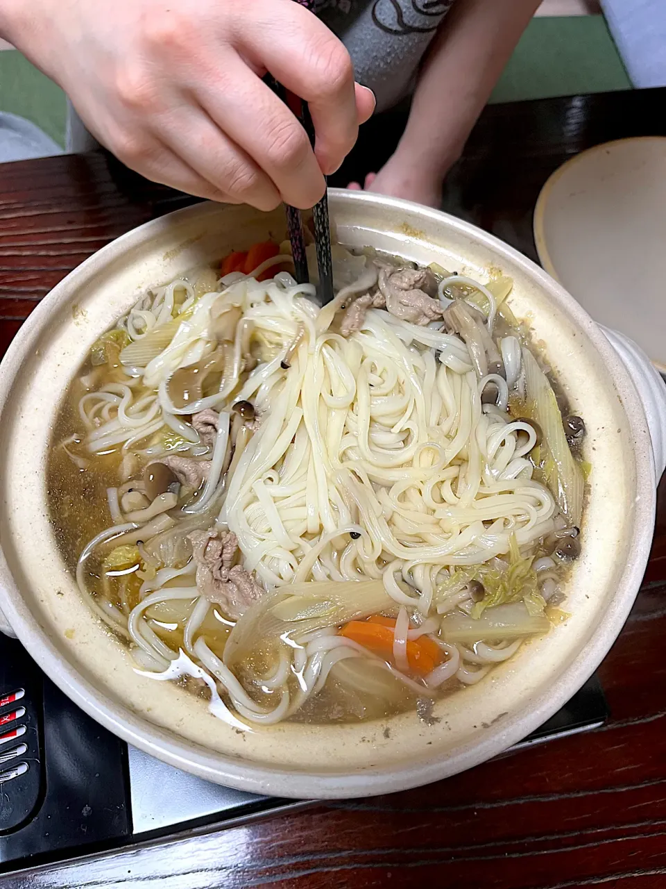 鍋うどんな晩御飯(笑)生姜、ニンニクたっぷりバージョン‼︎|ちーさん