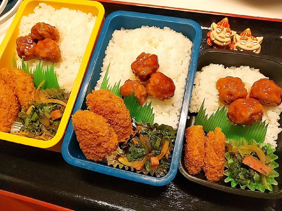 夫弁当、息子弁当、娘弁当|みどりさん