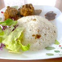 Snapdishの料理写真:Ghee rice and chicken curry| blessedbubbleさん