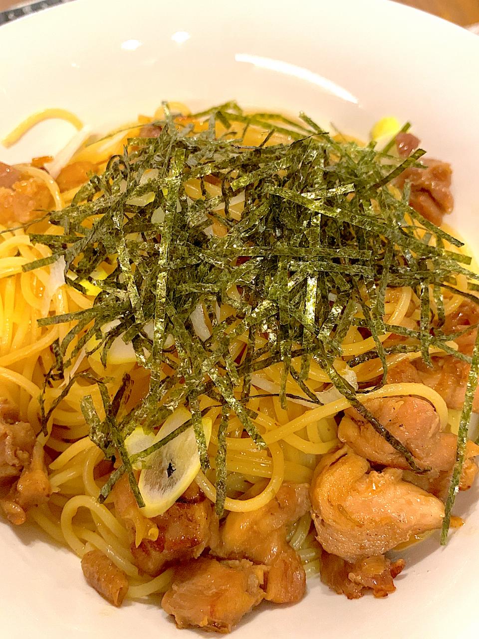 鶏とネギの和風パスタ