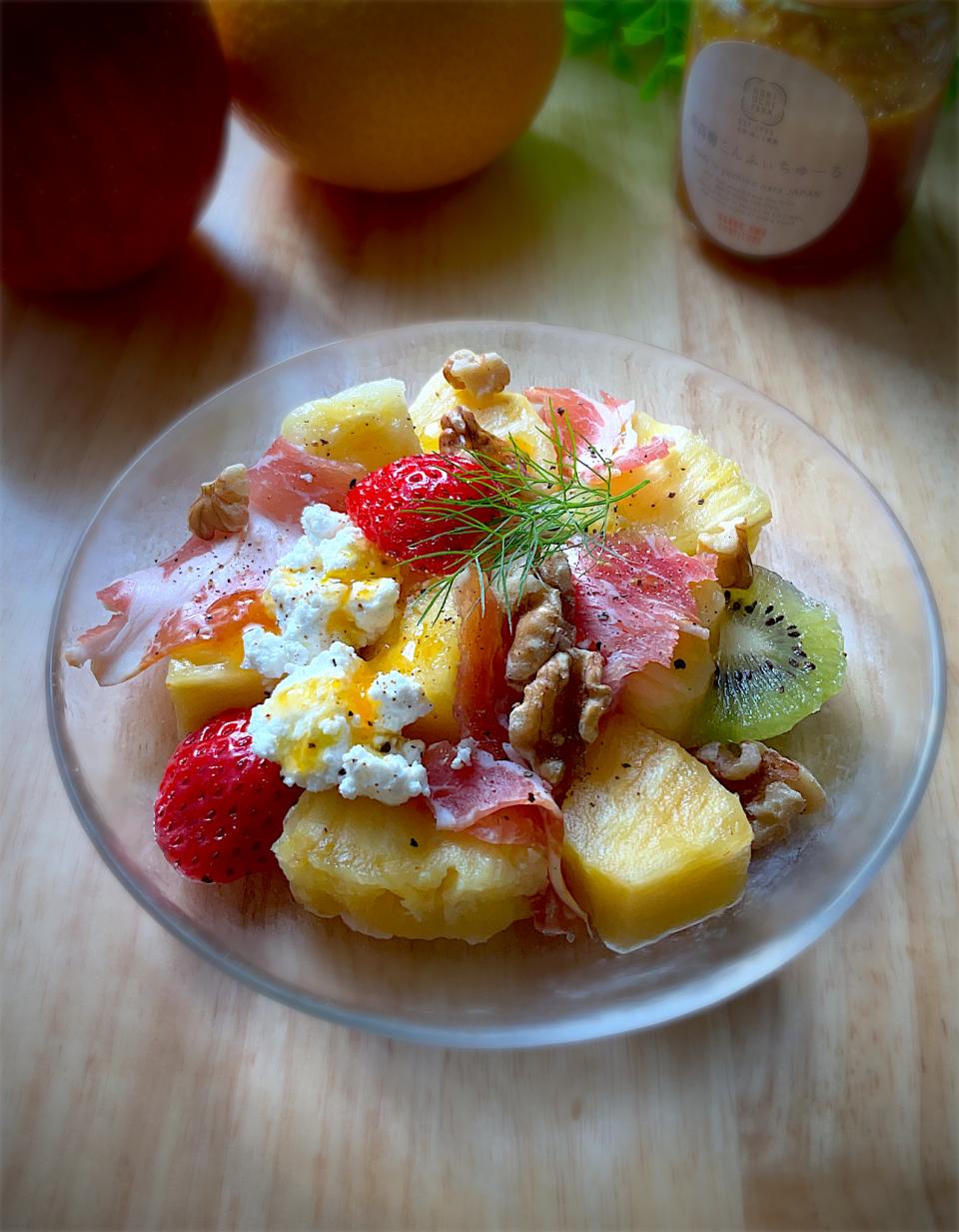 パイナップルの梅ジャムオリーブオイルサラダ🥗