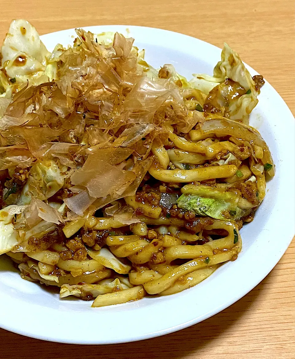 大豆ミートで焼きうどん|やっちゃさん