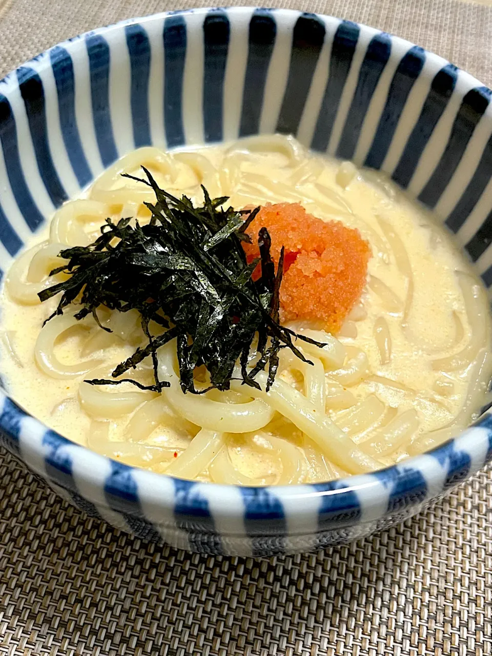 今日のお昼ごはん~濃厚明太クリームうどん~|ゆかｕさん