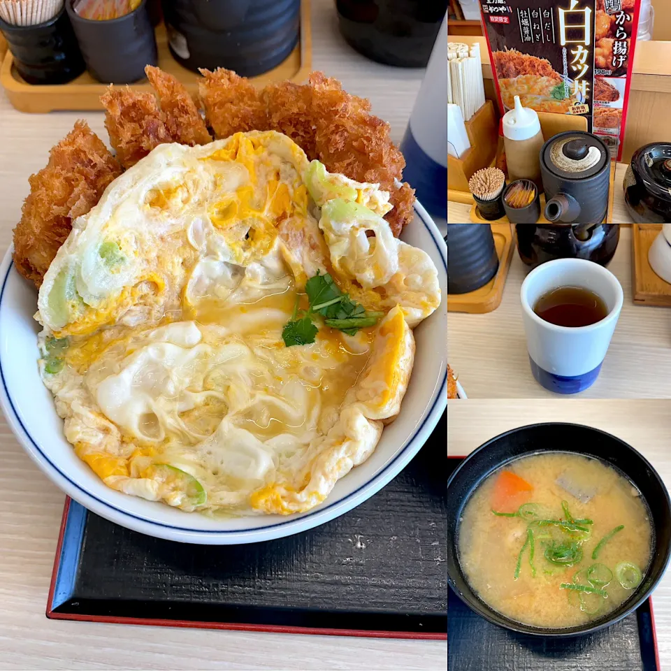 ふわたま白カツ丼（梅）　トン汁小|るみおんさん