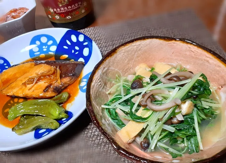 お揚げと水菜のさっと煮🌿
鰤照り焼き|びせんさん