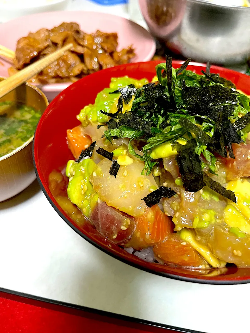 ポキ丼作ってみましたー🐟|ささるみさん