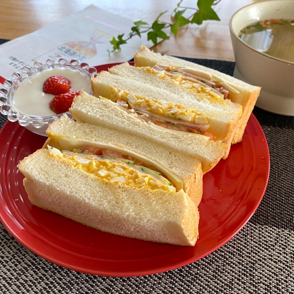 フジパン　北海道小麦で、キヨシュンさんの料理 卵が美味い卵サンド(^-^)