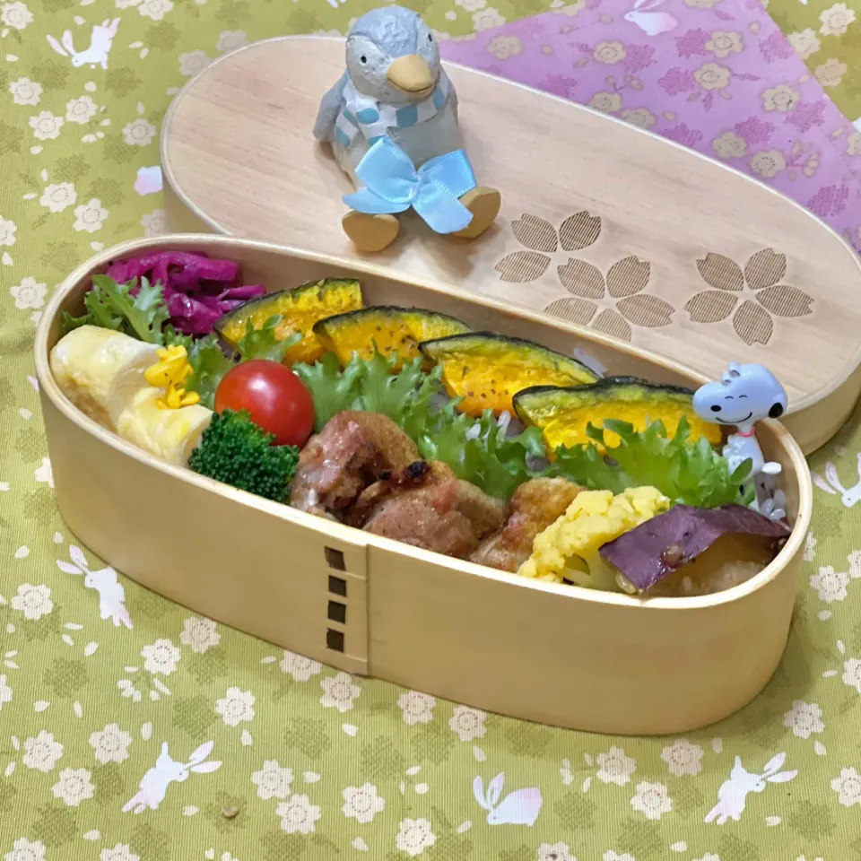 鶏モモカレーハーブグリル☘️の💙ちゃんお弁当　1/21土|sweet homeさん