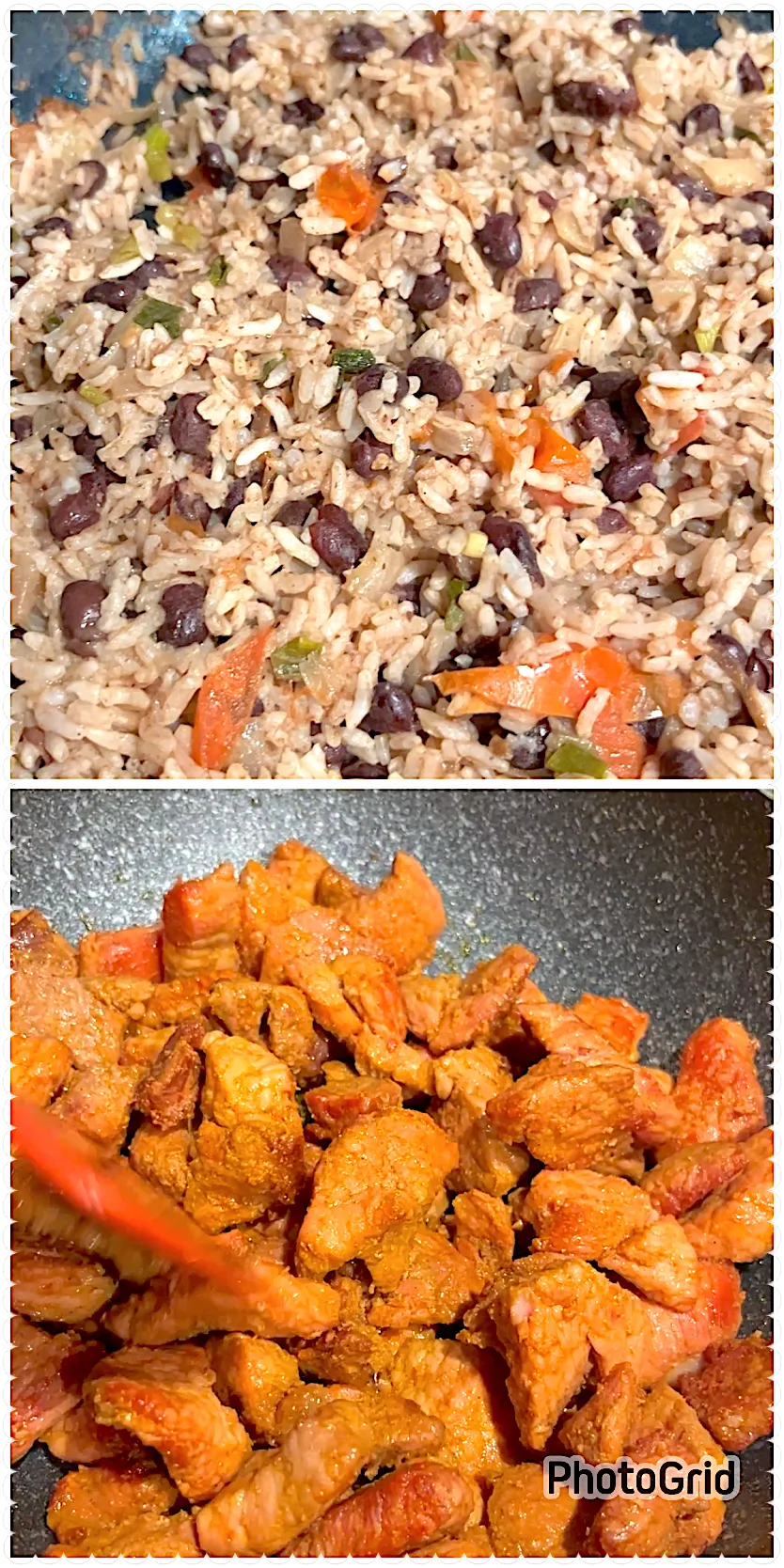 Dirty Rice with black beans and panfried pork|🌺IAnneさん