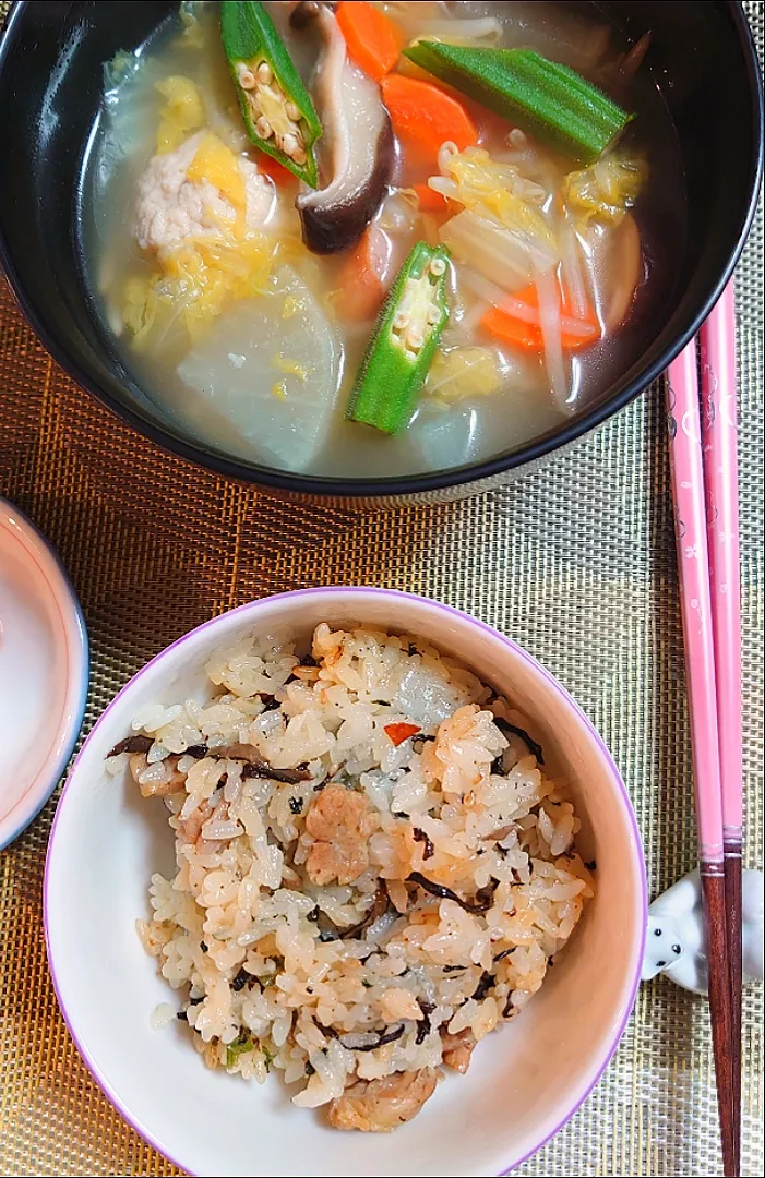 セセリと野沢菜佃煮とお餅で即席おこわ🍚|ポチさん